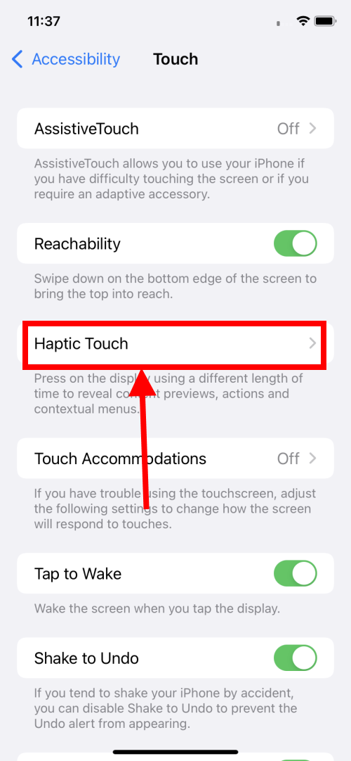 Tap Haptic Touch or 3D and Haptic Touch